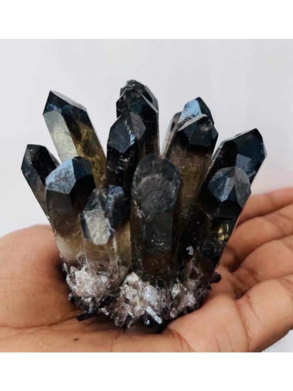 Smoky Quartz Crystal Cluster Geode - Raw Gemstone Mineral Specimen for Healing